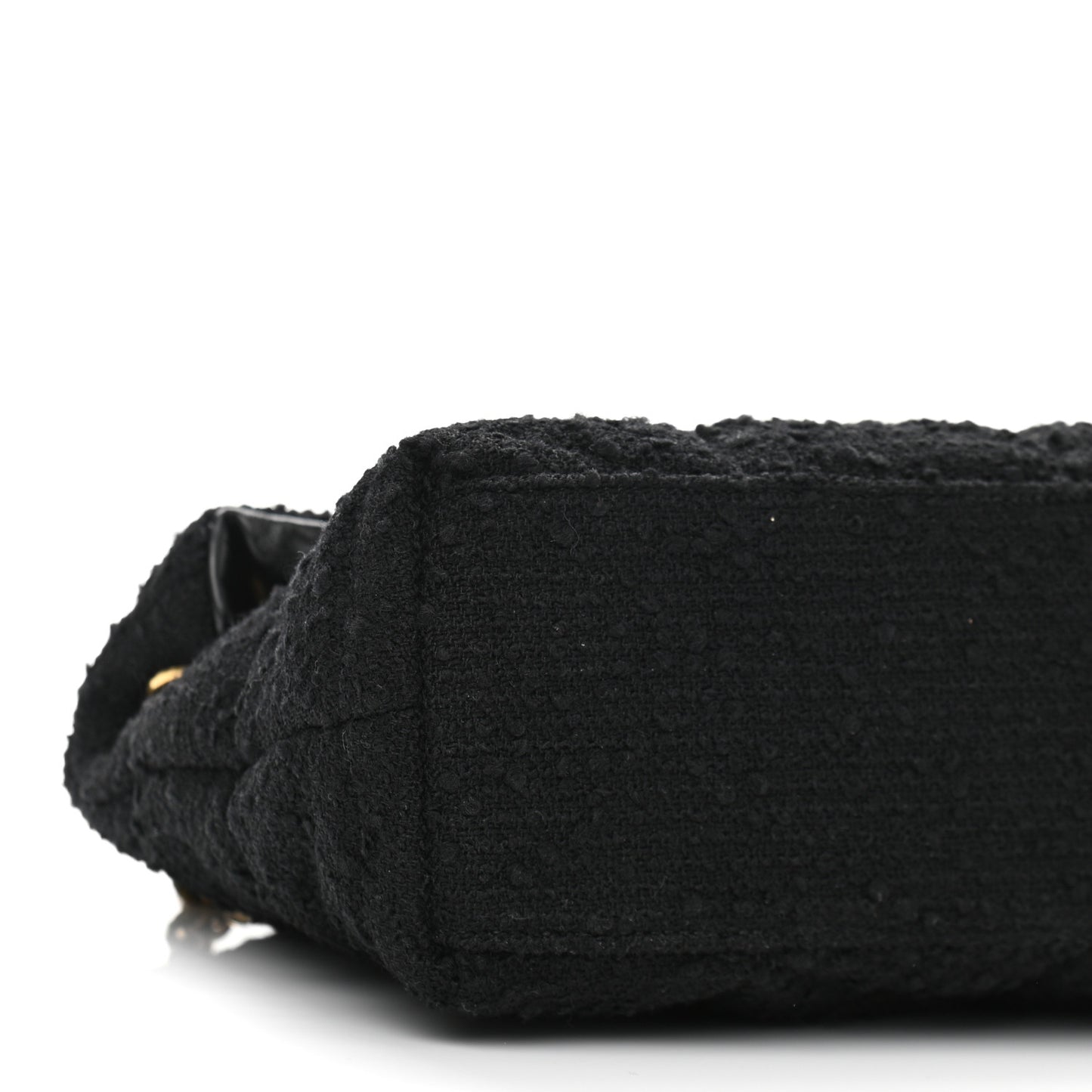 Tweed Quilted Small Loulou Puffer Monogram Chain Satchel Black