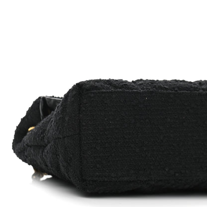 Saint Laurent Tweed Quilted Small Loulou Puffer Monogram Chain Satchel Black 9 of 10
