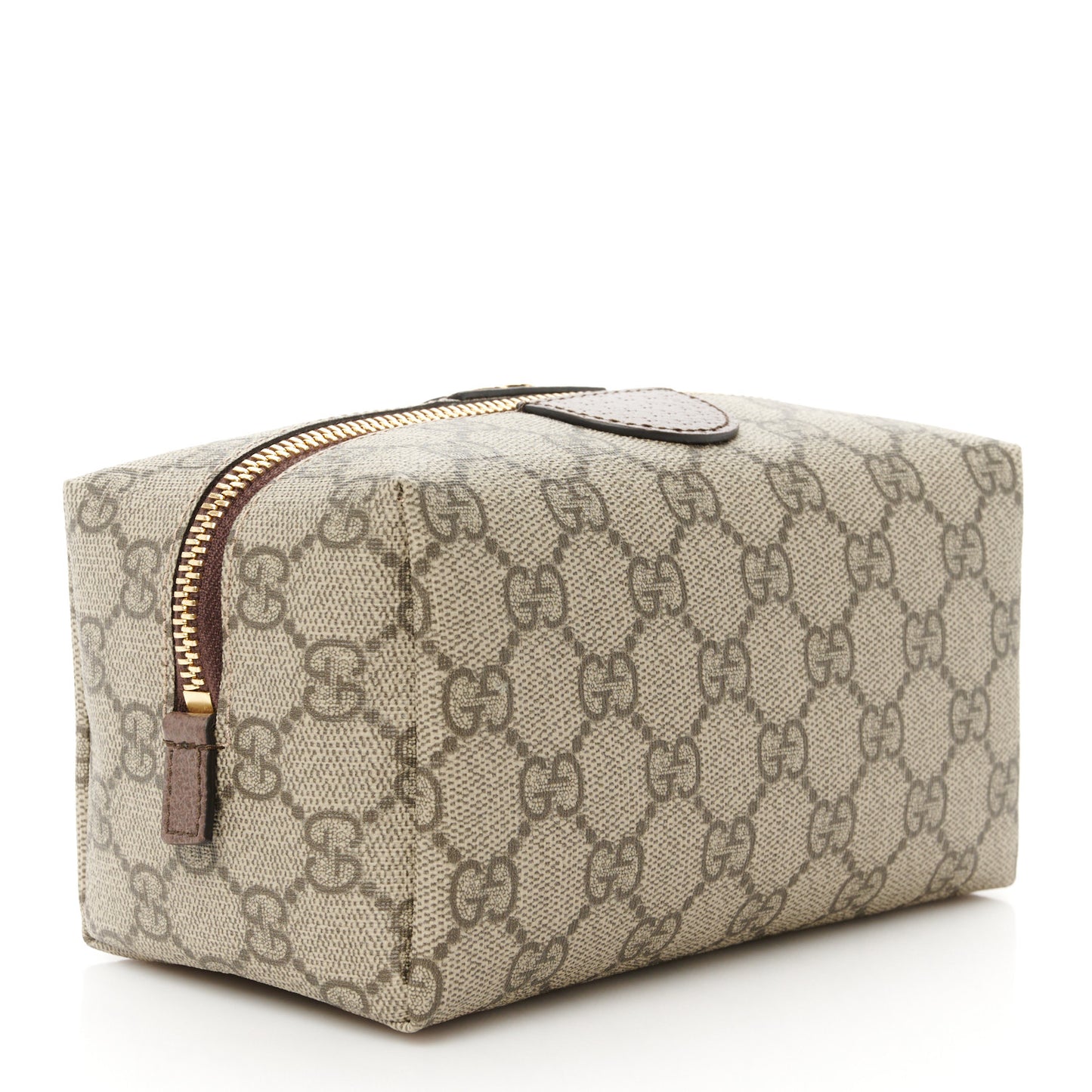 Soft GG Supreme Monogram Calfskin Medium Ophidia Cosmetic Case Beige Ebony New Acero