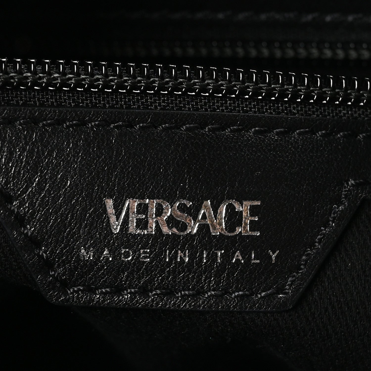 Versace Calfskin Small Repeat Zip Hobo Black 6 of 9