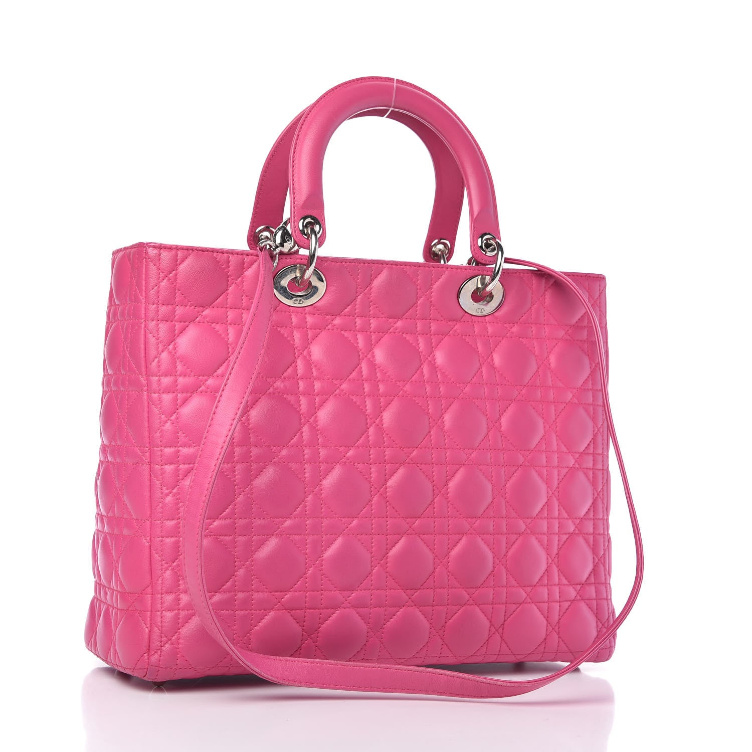 Christian Dior Lambskin Cannage Large Lady Dior Pink 3 of 10