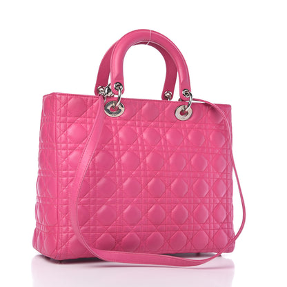 Christian Dior Lambskin Cannage Large Lady Dior Pink 3 of 10