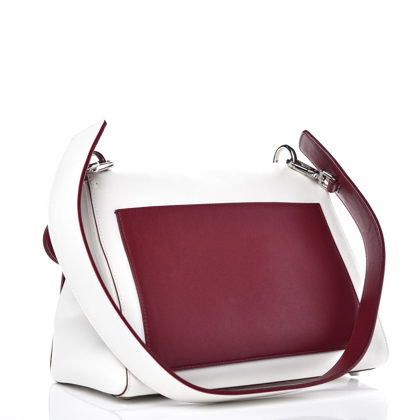 Calfskin Be Dior Double Flap White Burgundy