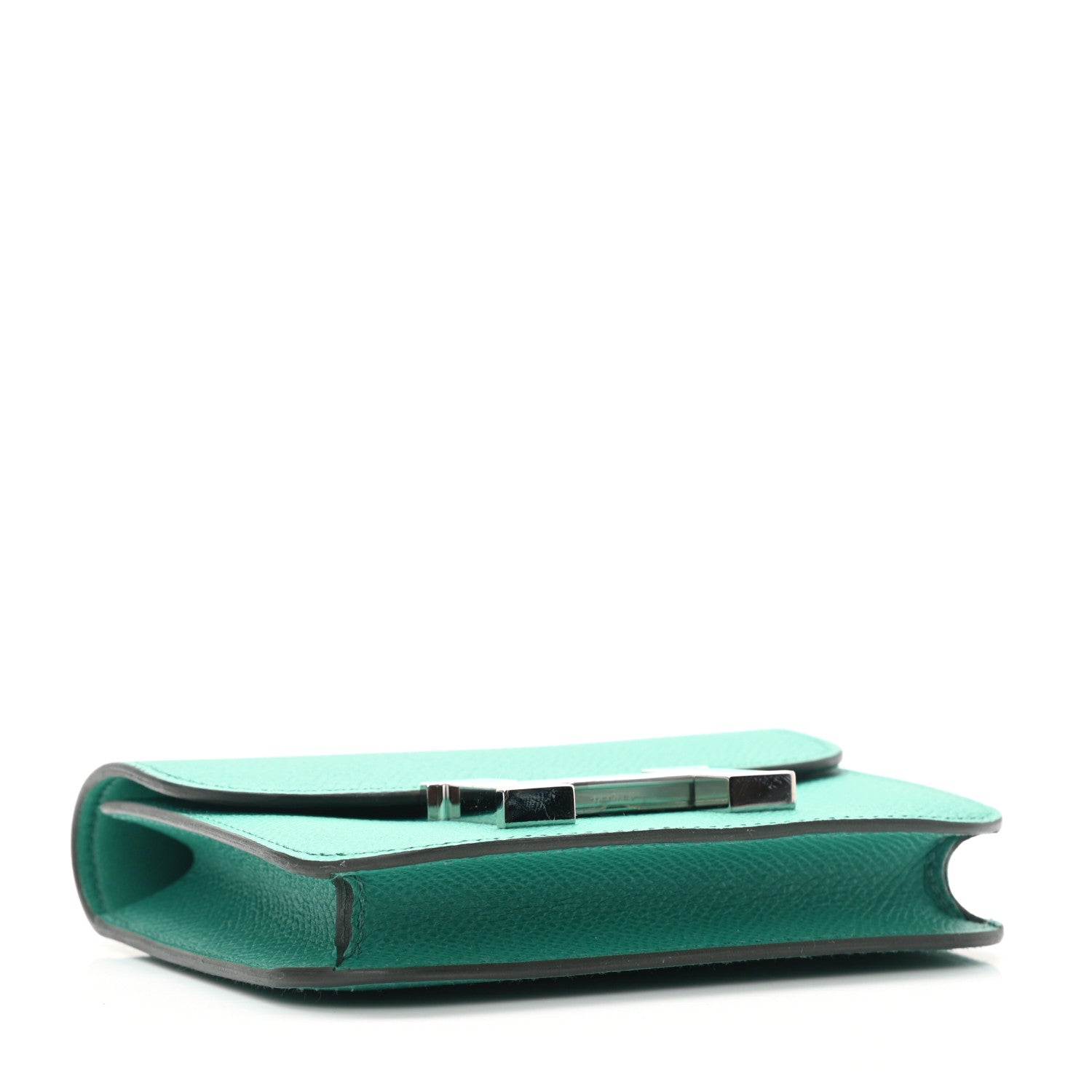 Hermes Epsom Enamel Constance Slim Wallet Vert Jade Bleu Brume 4 of 7