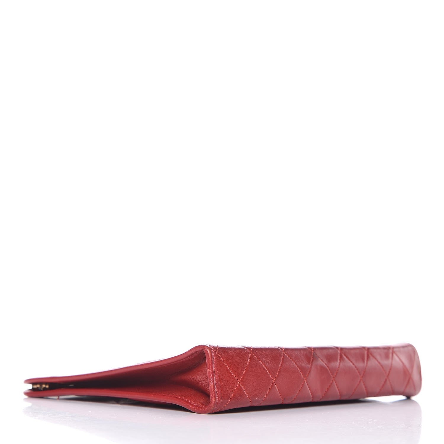 Chanel Lambskin Quilted CC Clutch Red 4 of 16