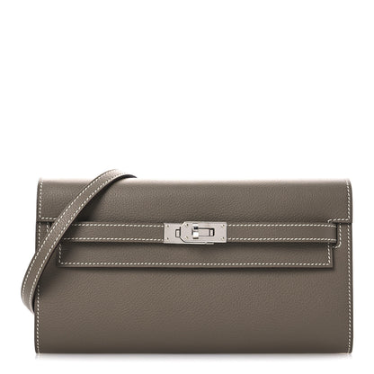 Hermes Evercolor Kelly Wallet To Go Etoupe 1 of 12