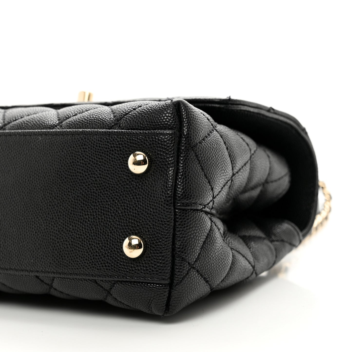 Caviar Quilted Mini Coco Handle Flap Black