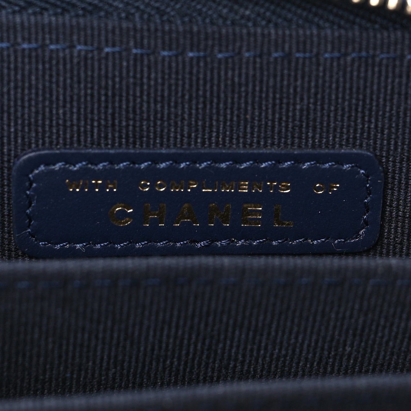 Caviar Enamel Coco Casino Quilted Zip Coin Purse Navy Blue
