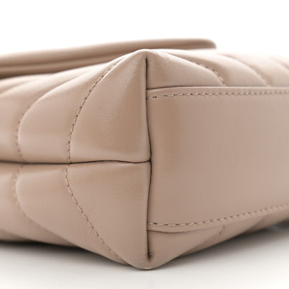 Saint Laurent Calfskin Y Quilted Monogram Toy Loulou Crossbody Bag Gold Sand 10 of 15