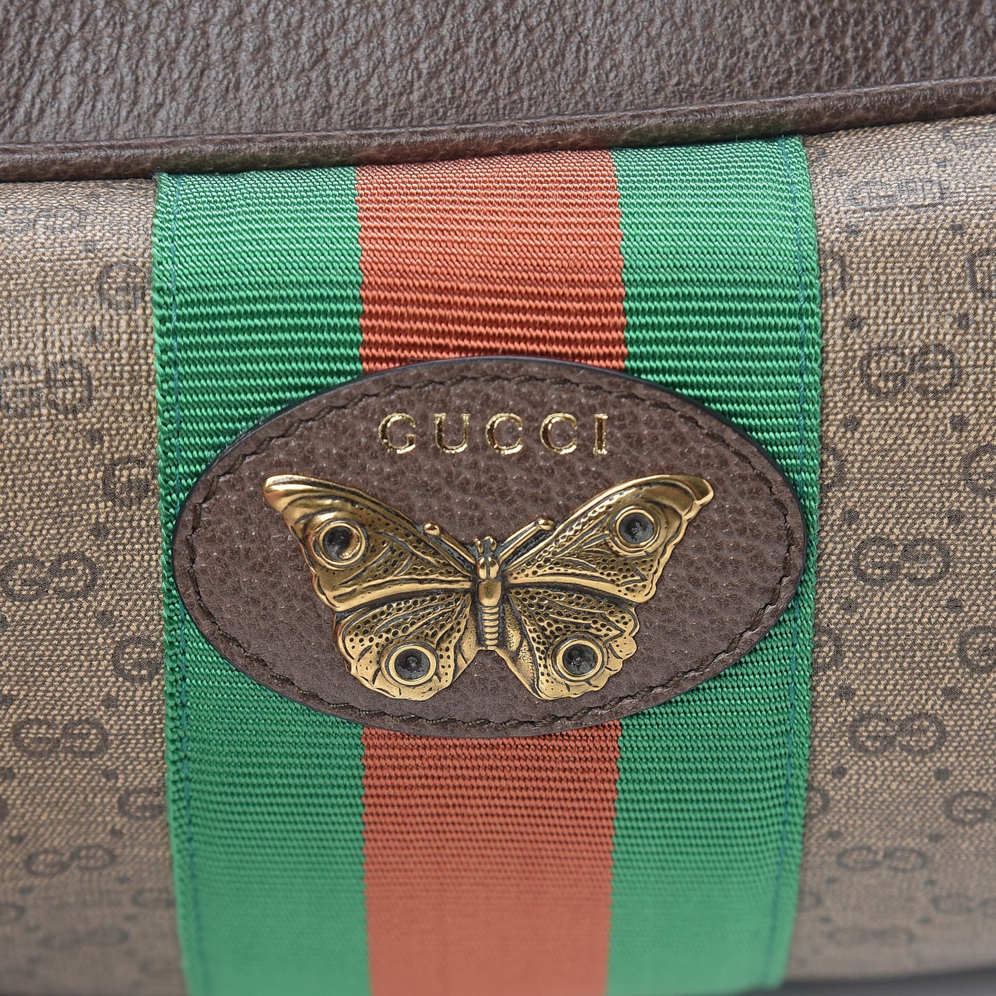 Mini Vintage GG Supreme Monogram Web Butterfly New Candy Crossbody Beige New Acero