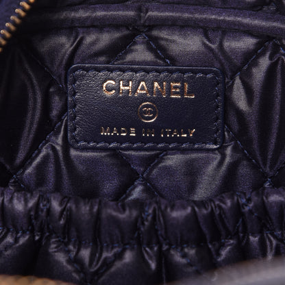 Chanel Caviar Quilted Curvy Pouch Cosmetic Case Navy 5 of 12