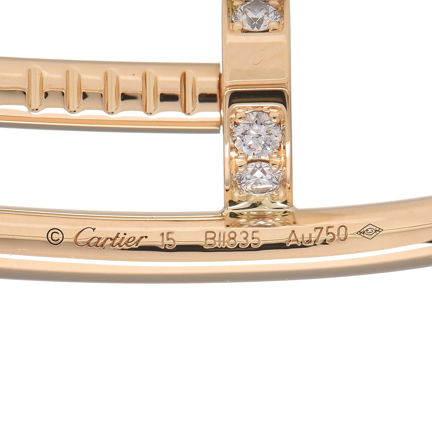 Cartier 18K Yellow Gold Diamond Juste Un Clou Bracelet 15 5 of 6