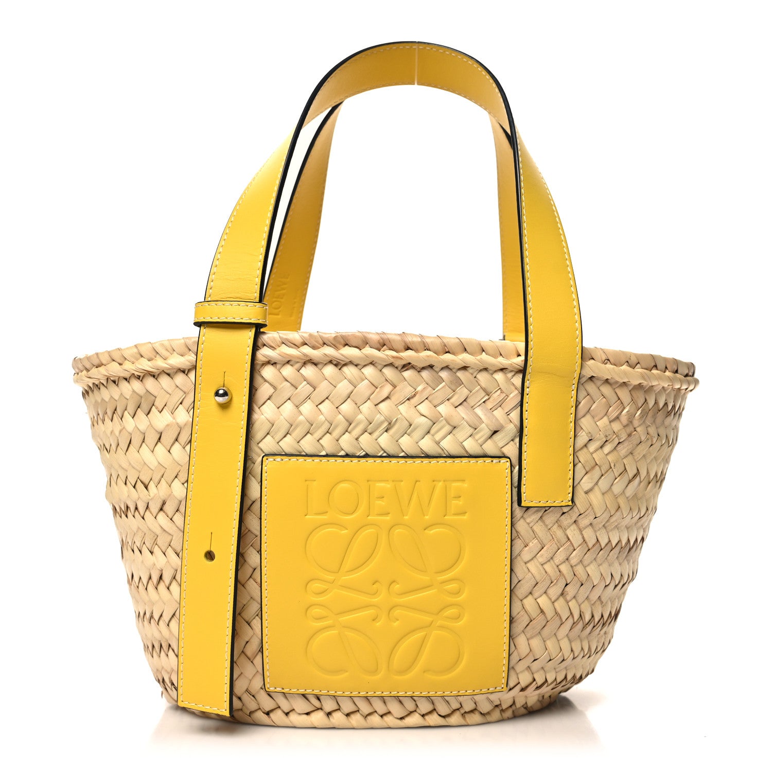 Loewe Raffia Small Basket Tote Bag Natural Yellow 1 of 10