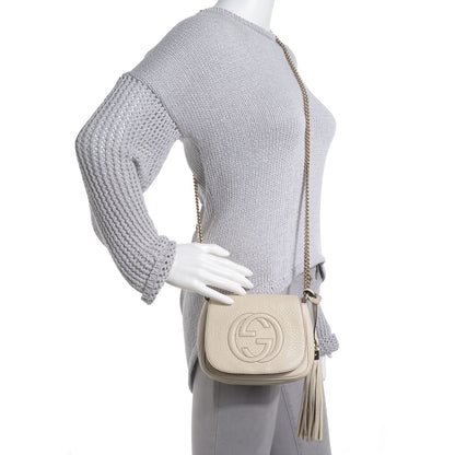 Gucci Pebbled Calfskin Small Soho Flap Crossbody Off White 2 of 7