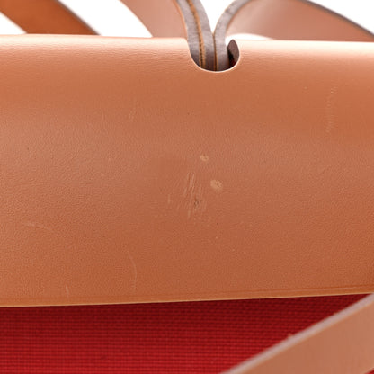 Hermes Vache Hunter Toile Herbag Zip 31 PM Rouge Tomate Natural 12 of 12