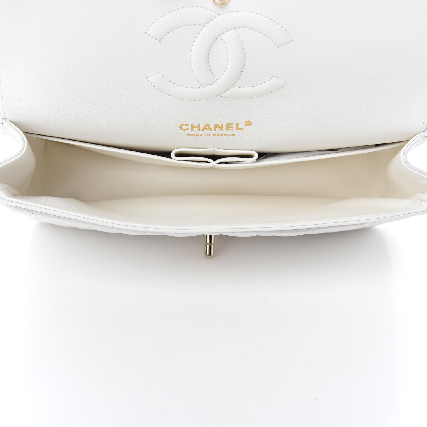 Chanel Caviar Quilted Medium Double Flap White 5 of 12