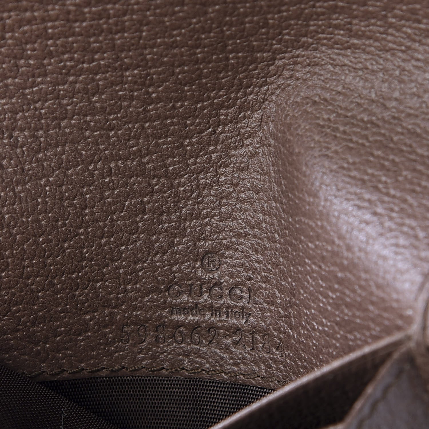 Gucci GG Supreme Monogram Textured Calfskin Web Ophidia Card Case Wallet Beige Ebony New Acero 6 of 8