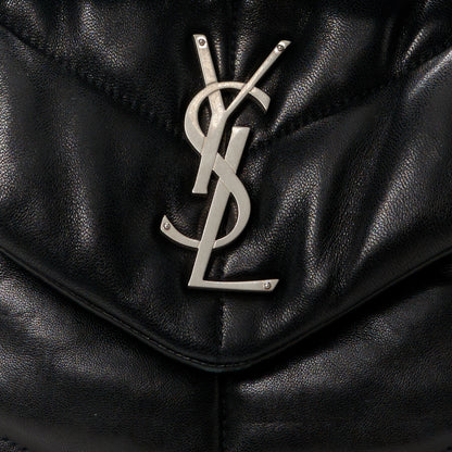 Saint Laurent Lambskin Quilted Small Loulou Puffer Monogram Chain Satchel Black 8 of 11
