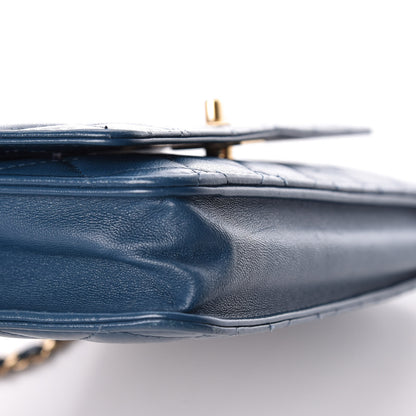Chanel Lambskin Quilted Trendy CC Wallet On Chain WOC Blue 25 of 27