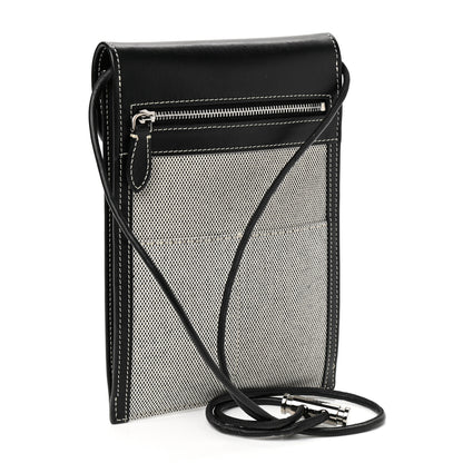Burberry Cotton Canvas Calfskin Two Tone Phone Case Black 3 of 9
