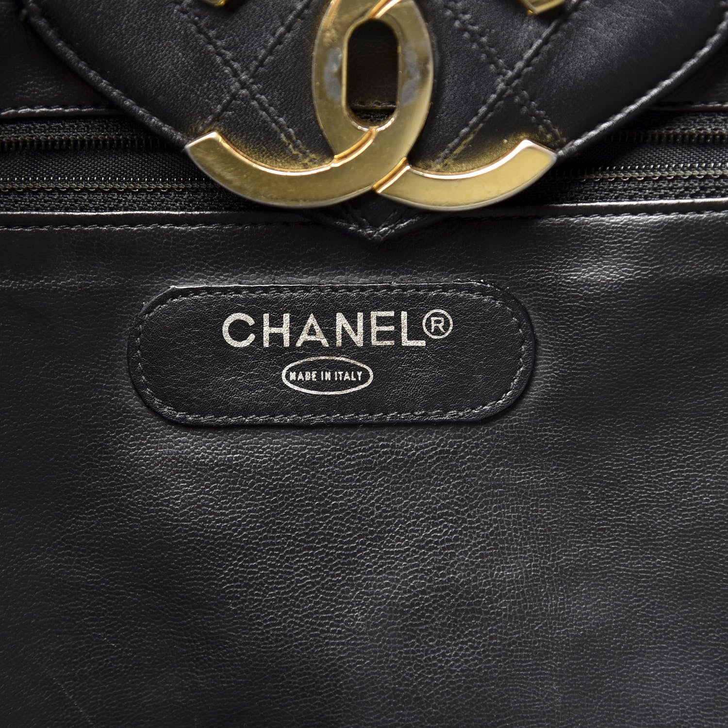 Chanel Calfskin Stitched XL Weekender Black 6 of 14