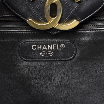 Chanel Calfskin Stitched XL Weekender Black 6 of 14