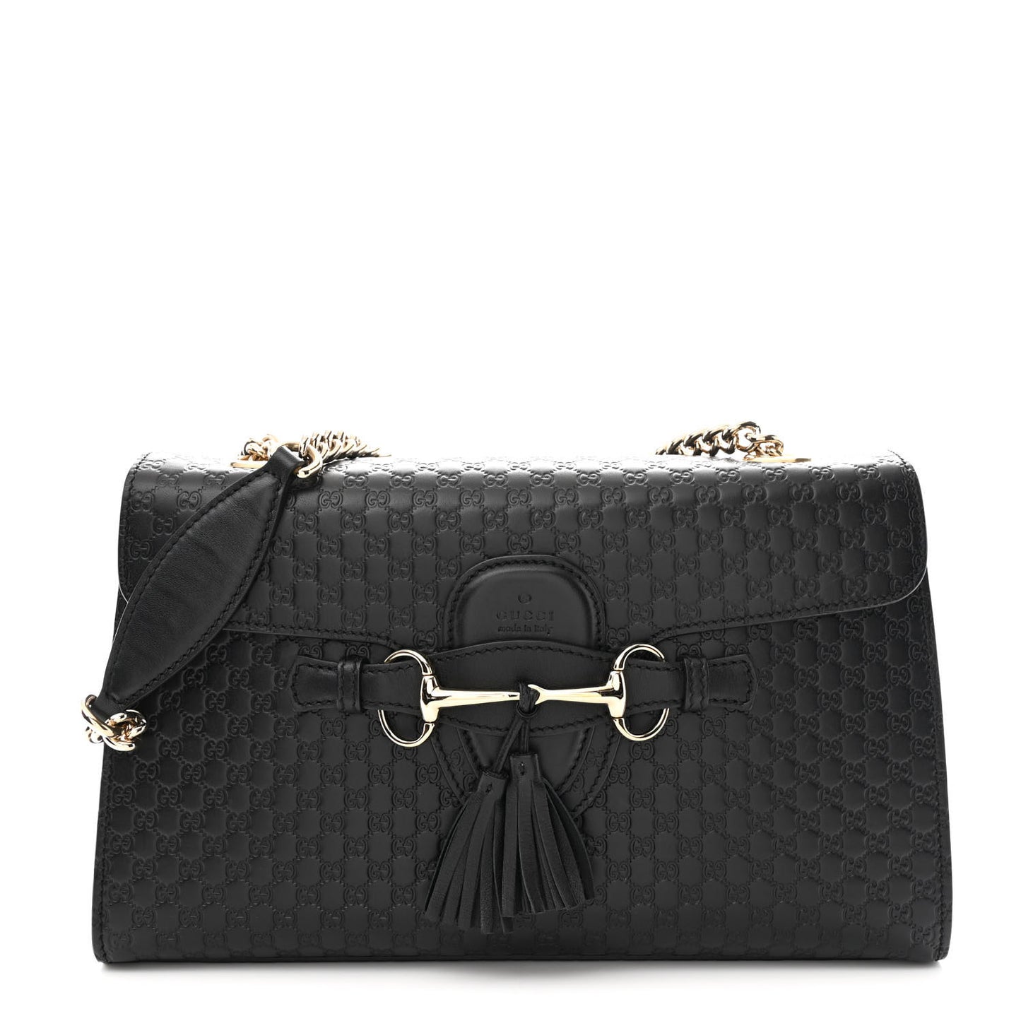 Microguccissima Medium Emily Chain Shoulder Bag Black