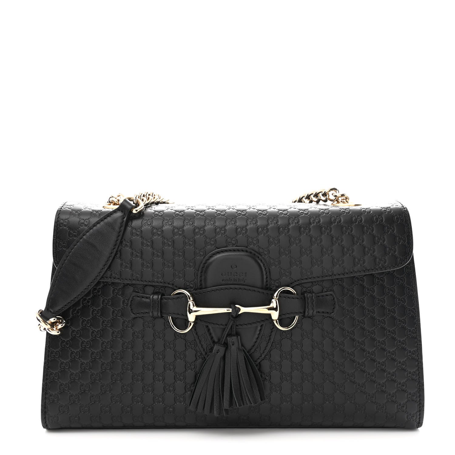 Gucci Microguccissima Medium Emily Chain Shoulder Bag Black 1 of 10