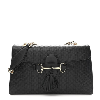 Gucci Microguccissima Medium Emily Chain Shoulder Bag Black 1 of 10