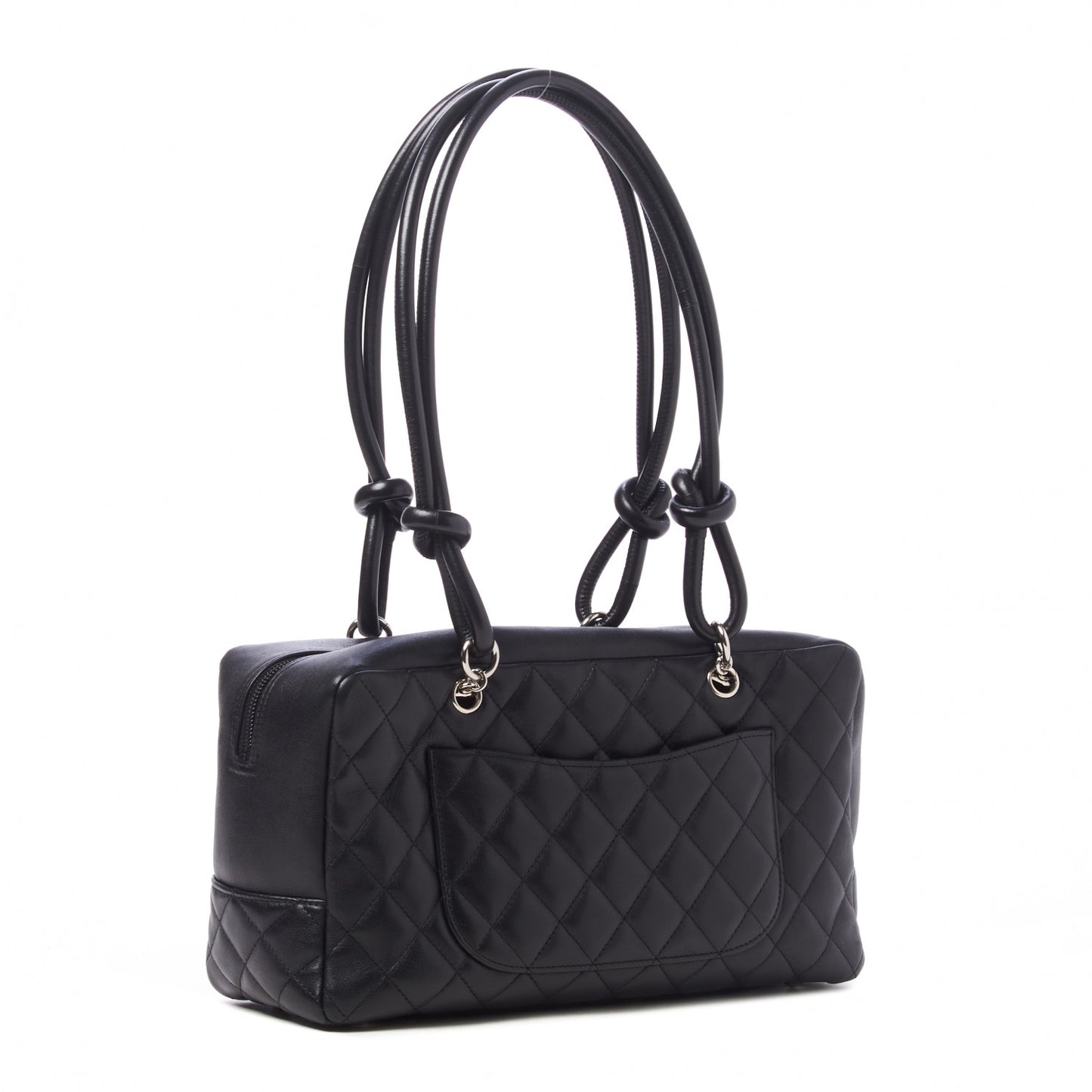 Calfskin Quilted Large Cambon Bowler Black