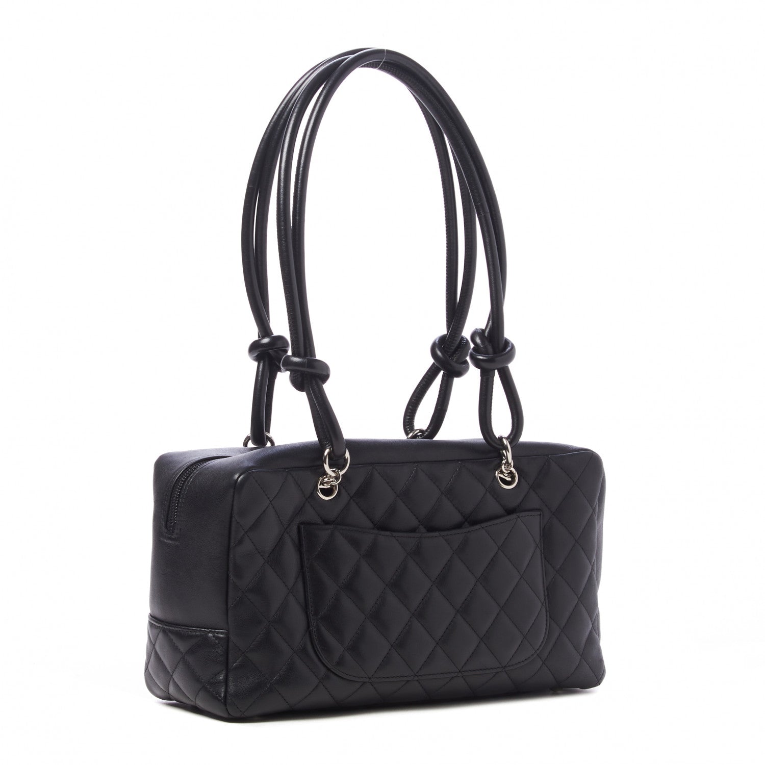 Chanel Calfskin Quilted Large Cambon Bowler Black 3 of 9