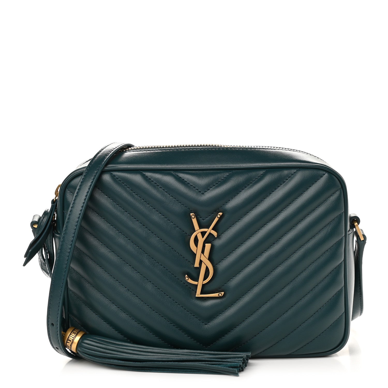 Saint Laurent Calfskin Matelasse Monogram Lou Camera Bag Sea Turquoise 1 of 9