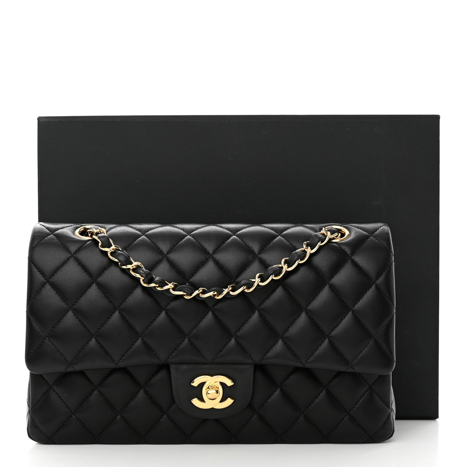 Chanel Lambskin Quilted Medium Double Flap Black 11 of 11