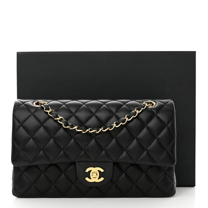 Chanel Lambskin Quilted Medium Double Flap Black 11 of 11