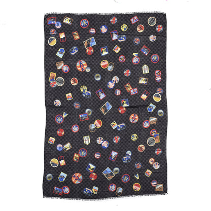 Louis Vuitton Cashmere Silk Damier Graphite Alps Shawl 1 of 3