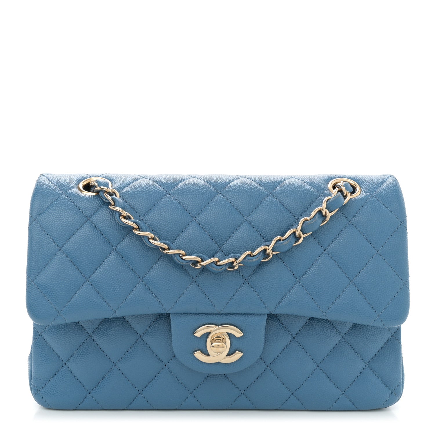 Chanel Caviar Quilted Small Double Flap Blue 1 of 11