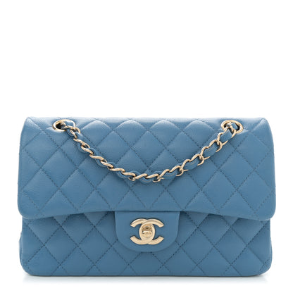 Chanel Caviar Quilted Small Double Flap Blue 1 of 11