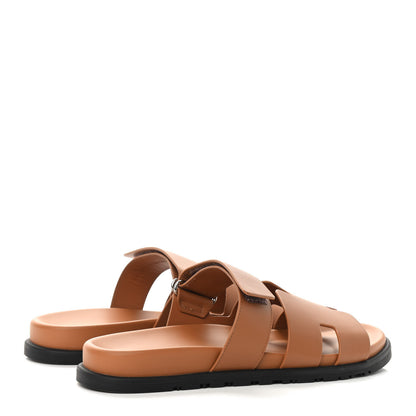 Hermes Calfskin Mens Chypre Sandals 42 Gold 4 of 8