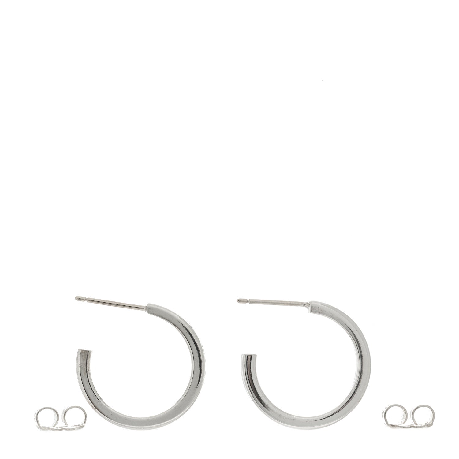 Tiffany Sterling Silver 1837 Small Narrow Hoop Earrings 3 of 4