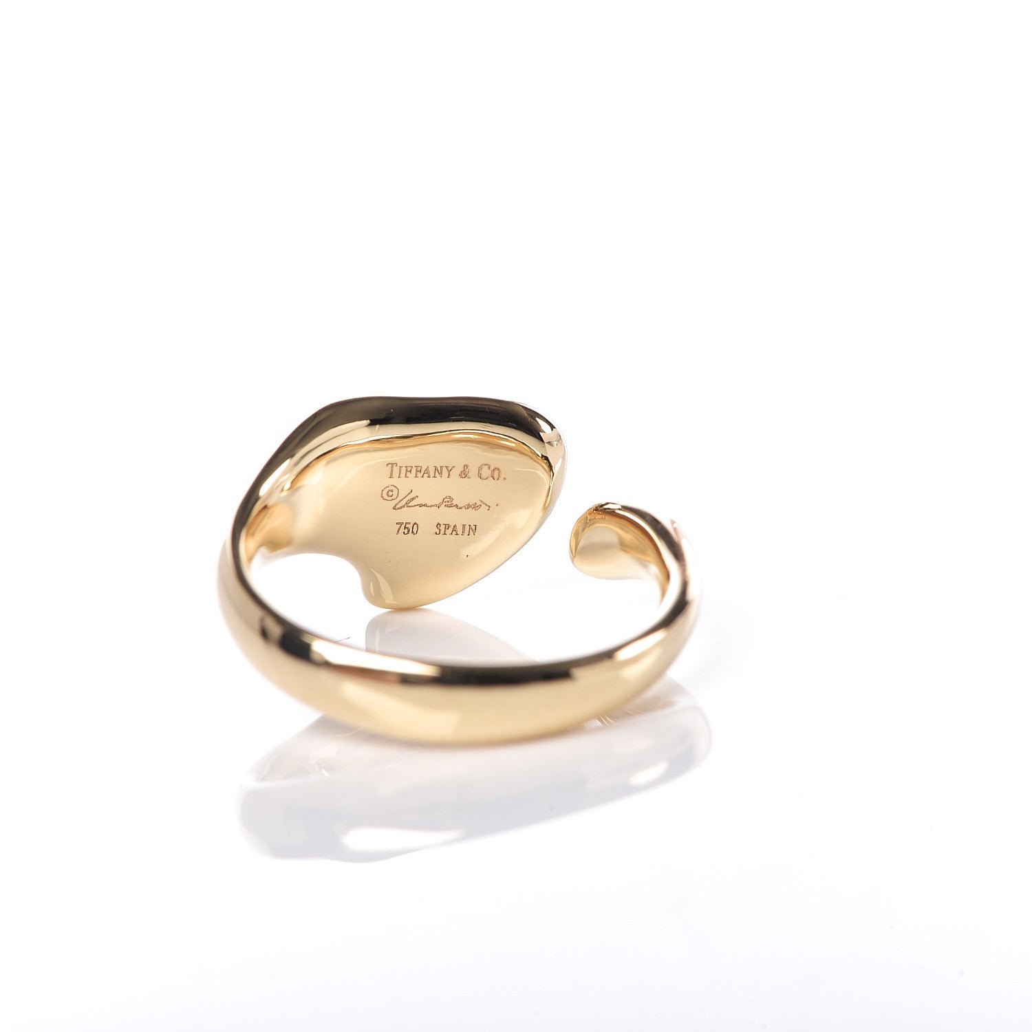 Tiffany 18K Yellow Gold Elsa Peretti Full Heart Ring 50 5.25 5 of 5