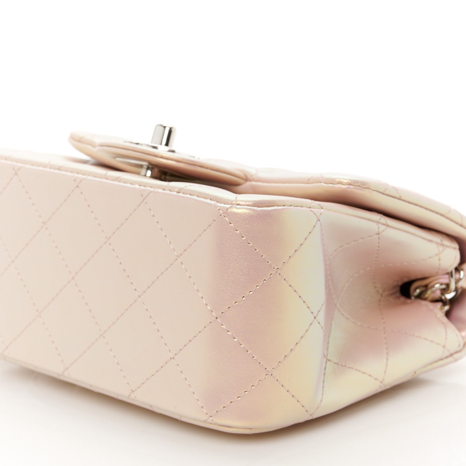 Chanel Iridescent Calfskin Quilted Mini Square Flap Pink 11 of 11