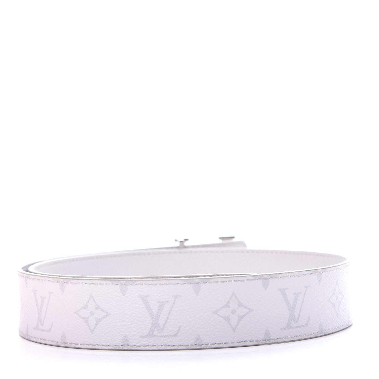 Louis Vuitton Taiga Monogram 40mm LV Initiales Belt 85 34 White 2 of 6