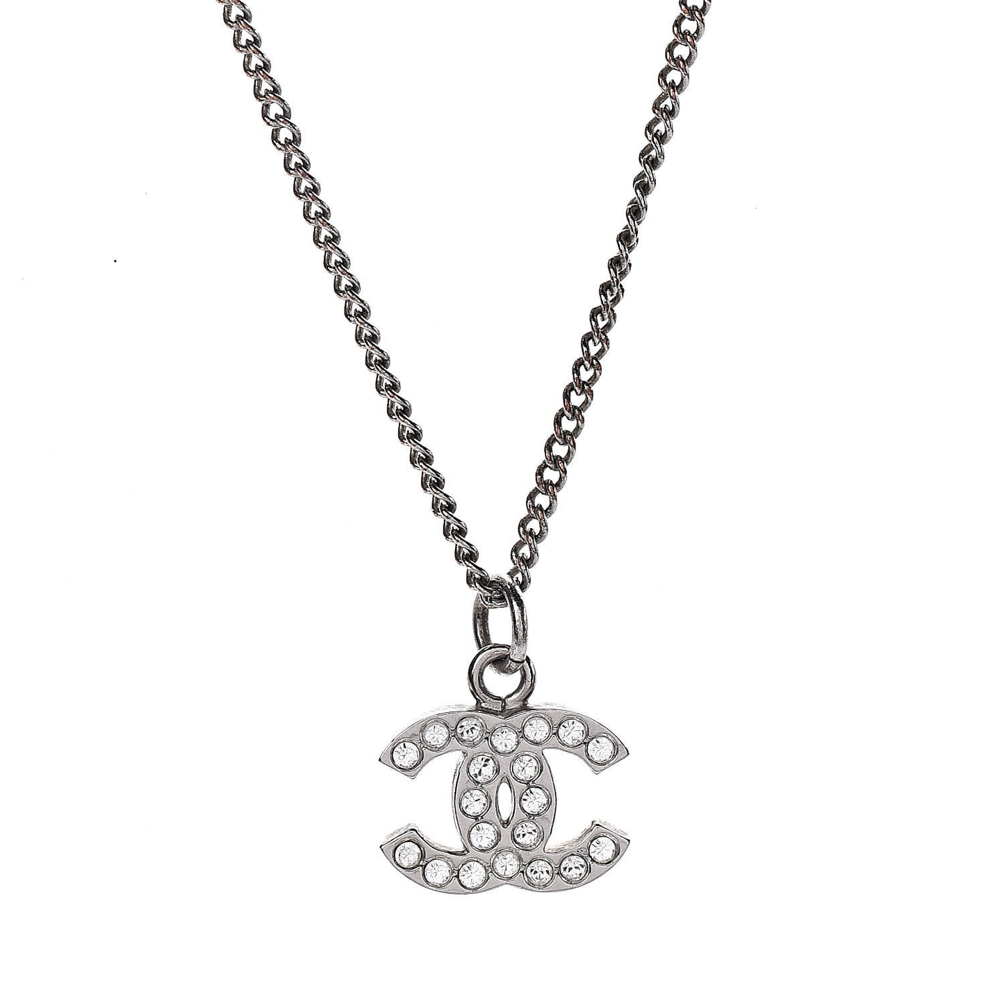 Crystal CC Necklace Silver