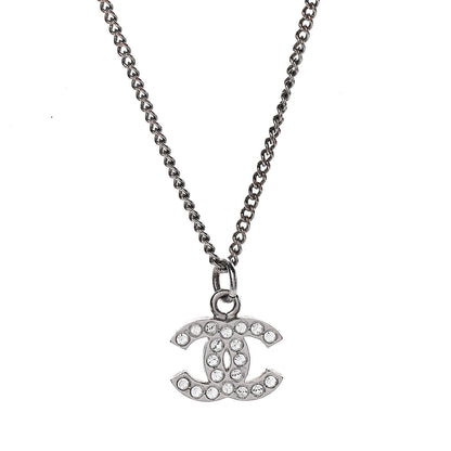 Chanel Crystal CC Necklace Silver 4 of 5