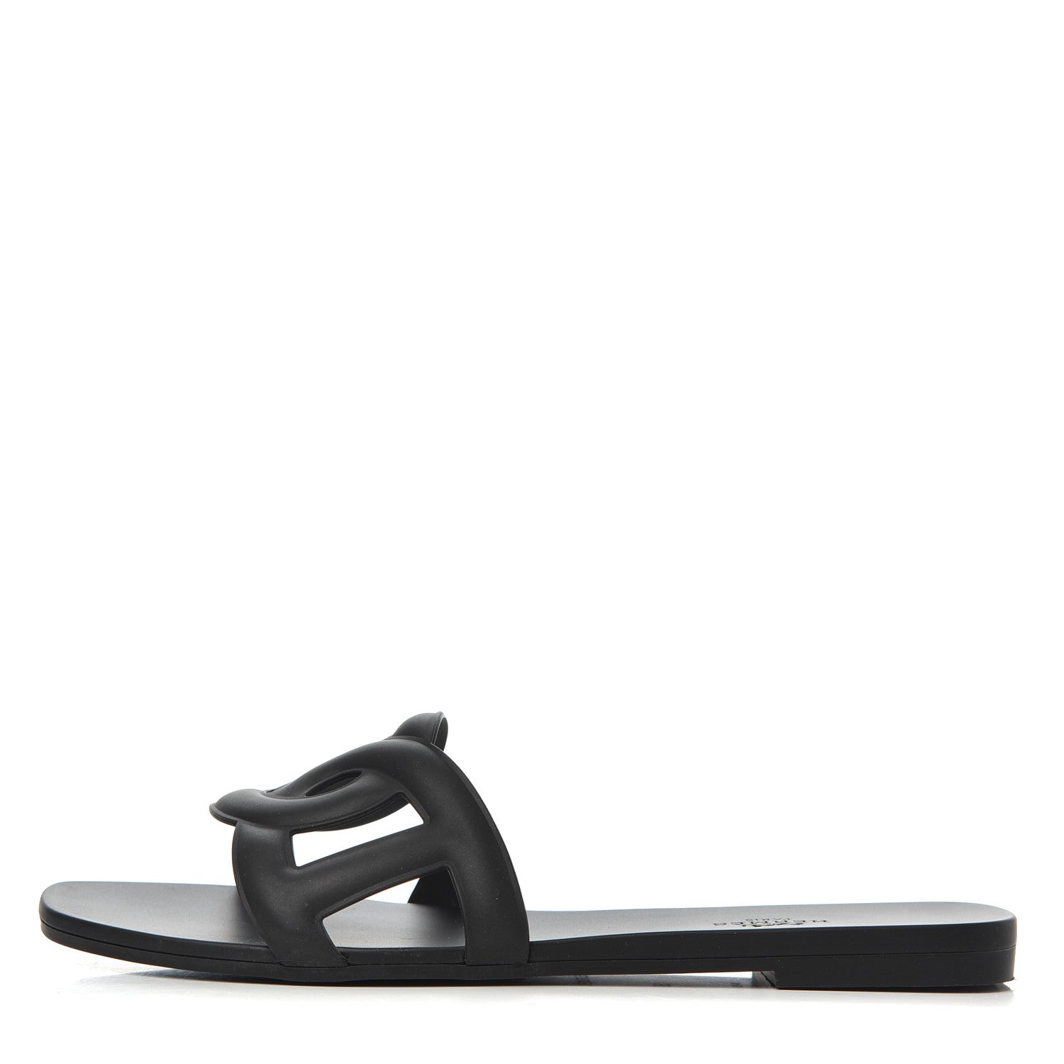 Hermes Rubber Aloha Sandals 39 Black 1 of 15