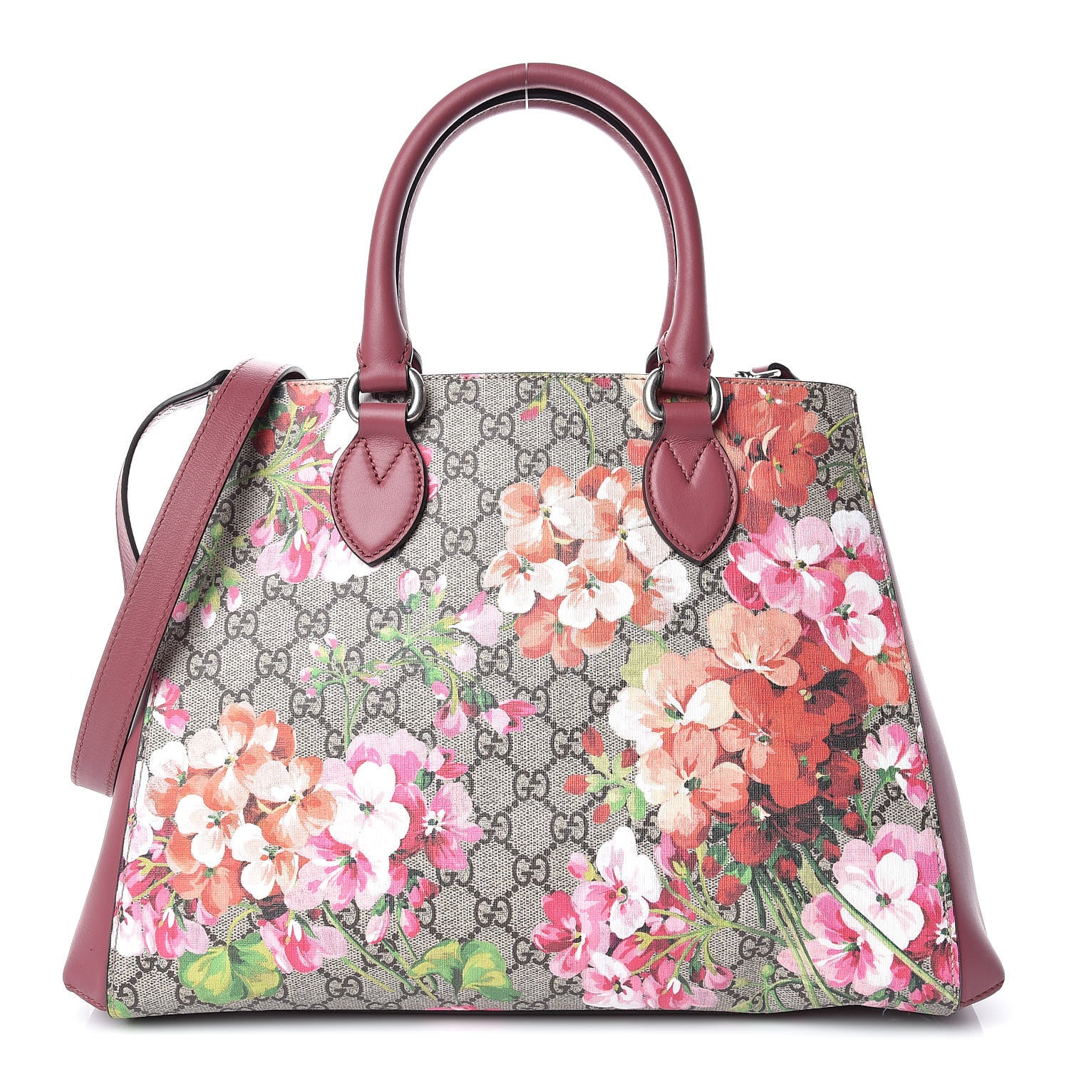 Gucci Soft GG Supreme Monogram Blooms Top Handle Bag Beige Multicolor Dry Rose 1 of 9