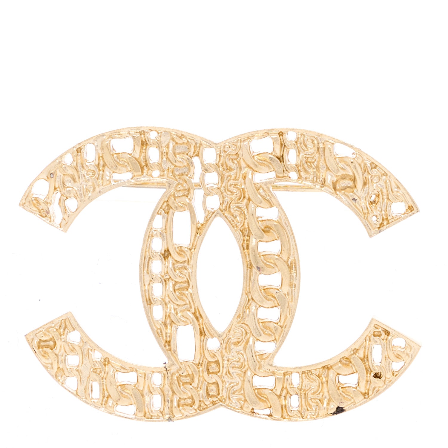 Chanel Metal Chains CC Brooch Pin Gold 1 of 4