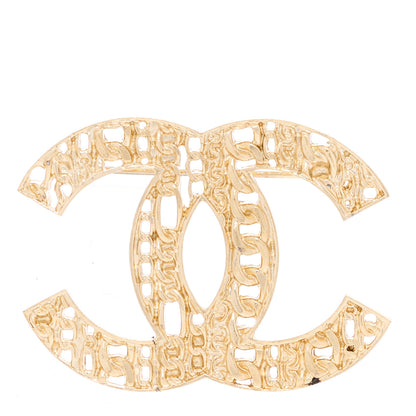 Chanel Metal Chains CC Brooch Pin Gold 1 of 4