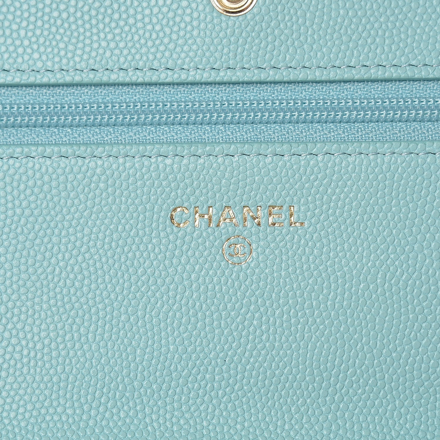 Chanel Caviar Quilted Wallet On Chain WOC Light Blue 6 of 9