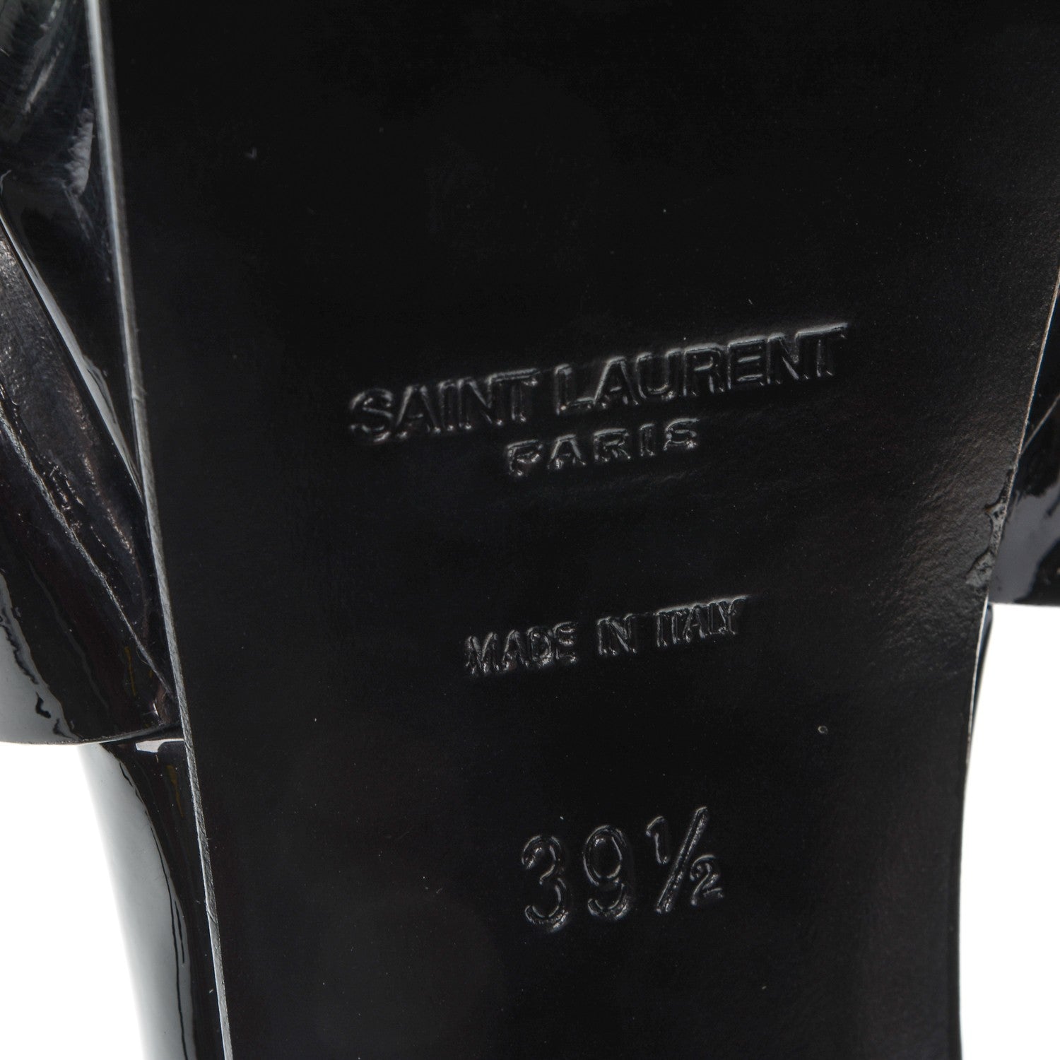 Saint Laurent Patent Tribute 105 Platform Sandals 39.5 Black 6 of 7